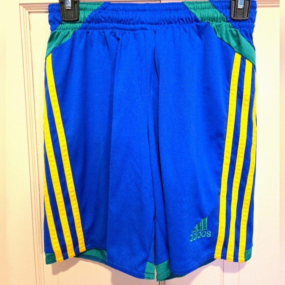Adidas Blue and Yellow Athletic Shorts